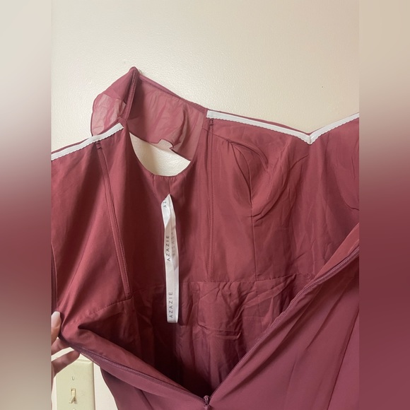 Azazie A-Like Off The Shoulder Chiffon Floor-Length Dress - Picture 6 of 7